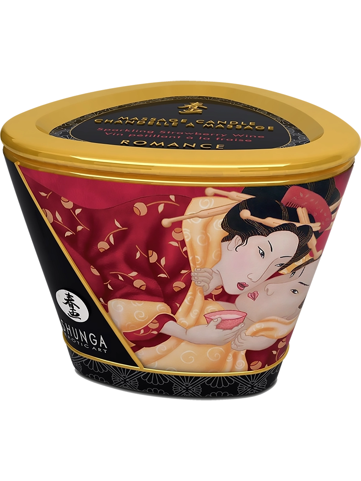 Bougie de Massage Shunga Vin Pétillant à la Fraise
