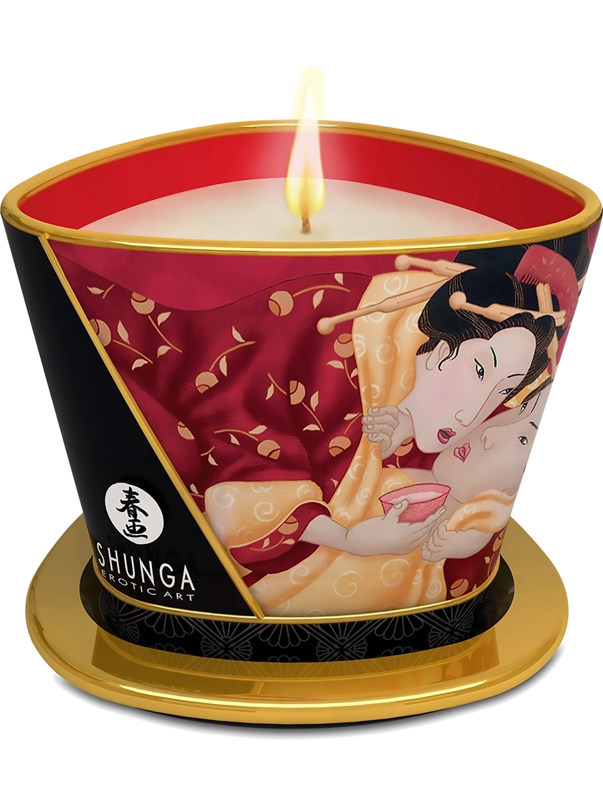 Bougie de Massage Shunga Vin Pétillant à la Fraise