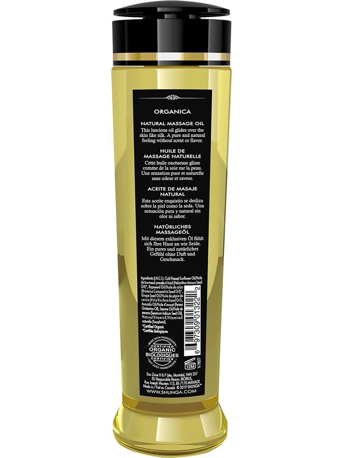 Shunga Organica Kissable Massage Oil Aroma Free